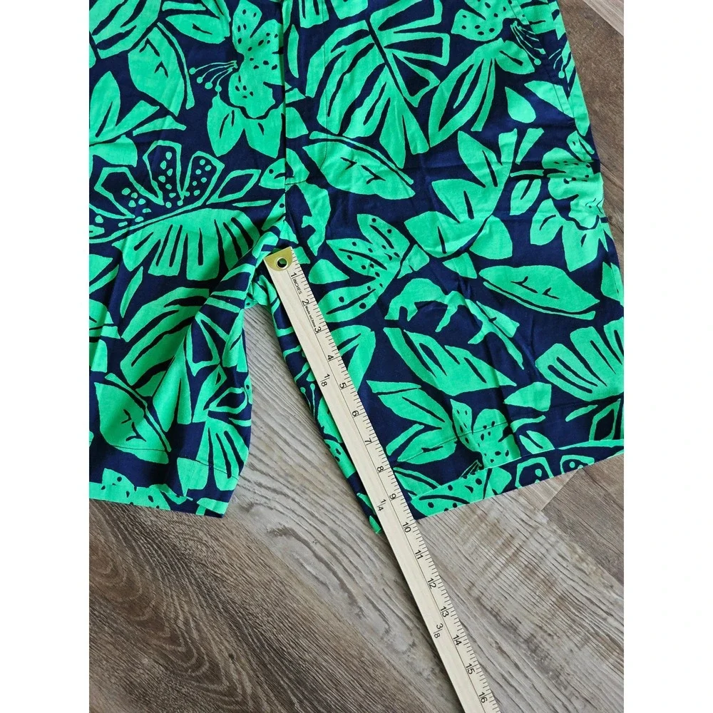Polo Golf Ralph Lauren Mens 32 Green Navy Tropical Floral Leaf Shorts Stretch